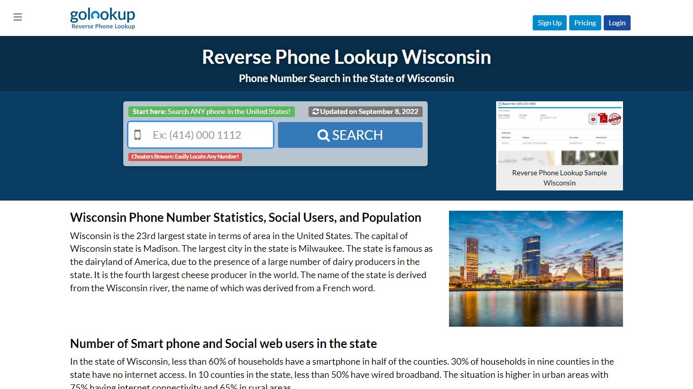 Wisconsin Reverse Phone LookUp